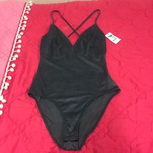 Suede Grey V Neck Bodysuit